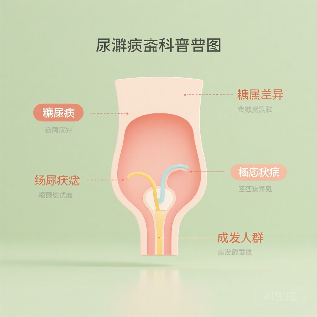 尿崩症科普示意图,标注与糖尿病的区别、核心症状、高发人群