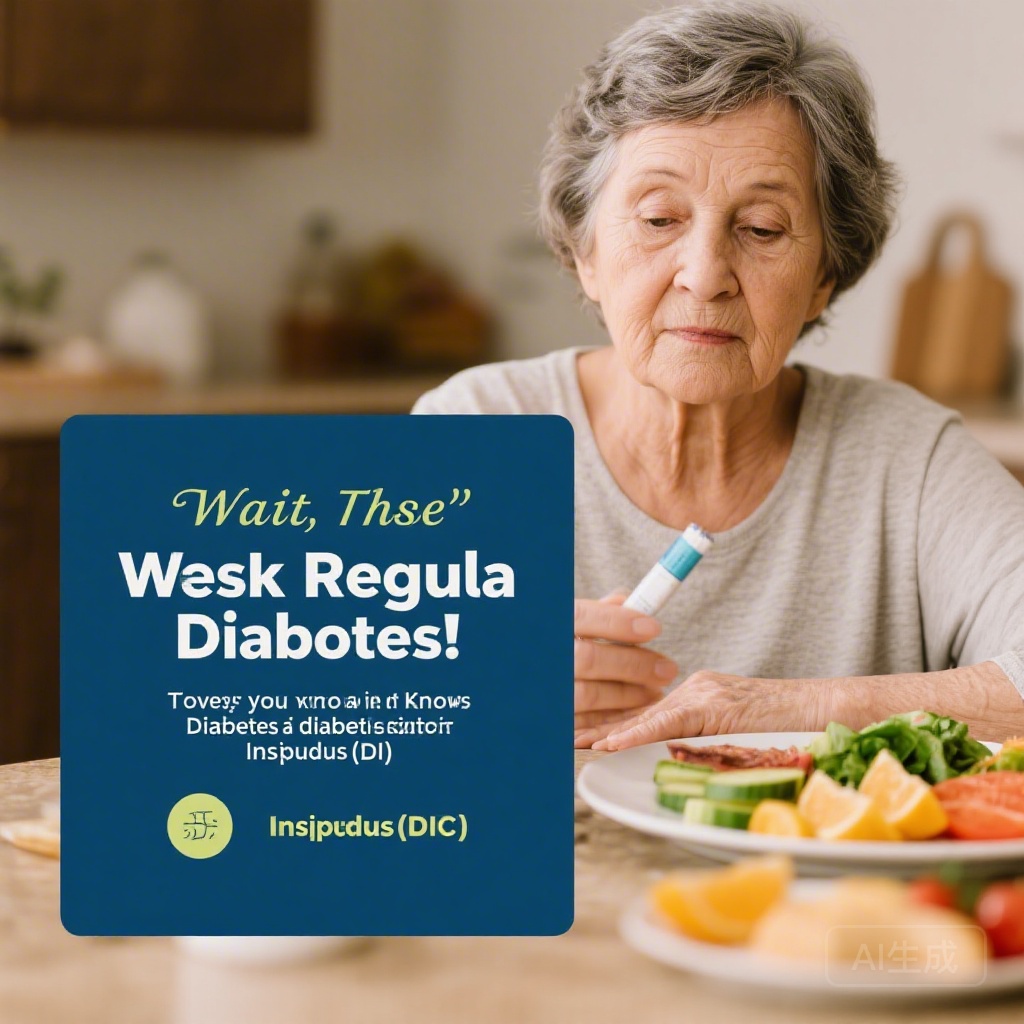 Patient education graphic explaining key differences between diabetes insipidus and diabetes mellitus for people living with metabolic conditions